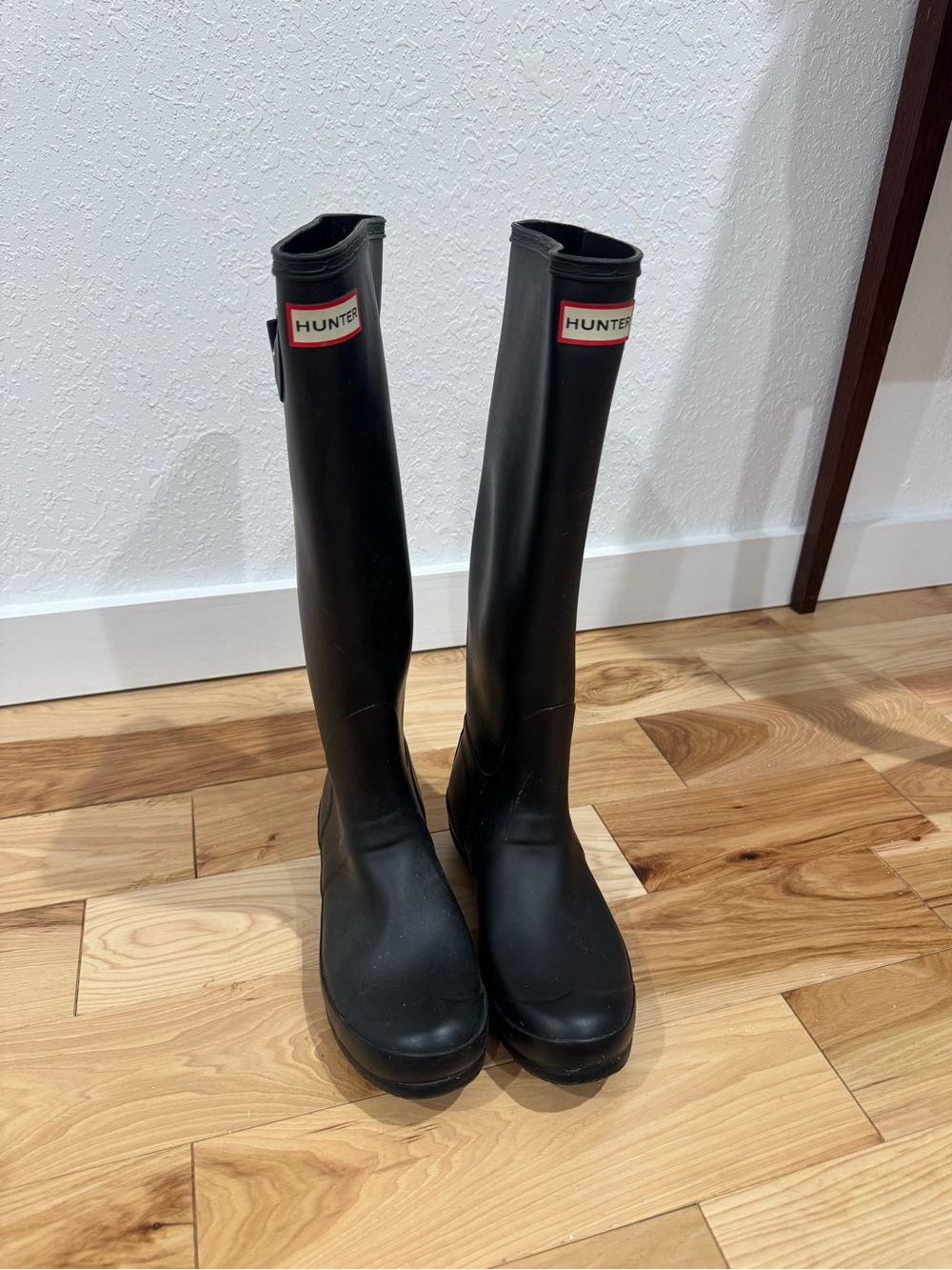 Hunter Black Gloss Tall Rubber Boots
